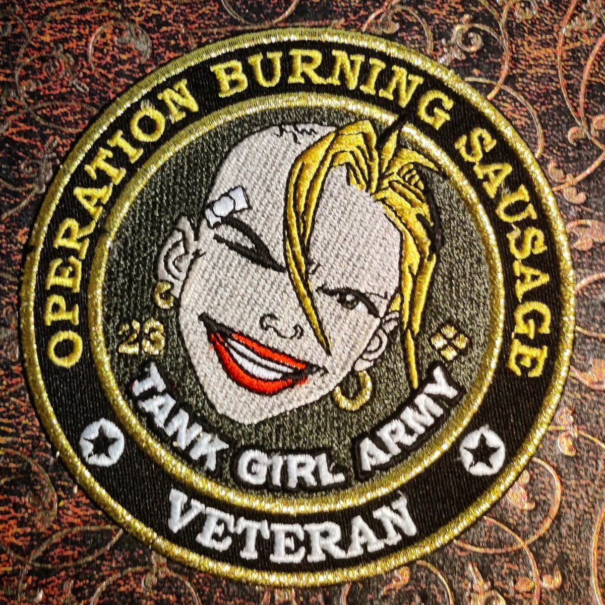 Image of Super Rare - Military Green "Operation Burning Sausage" Large Sew-On Patch - with print!