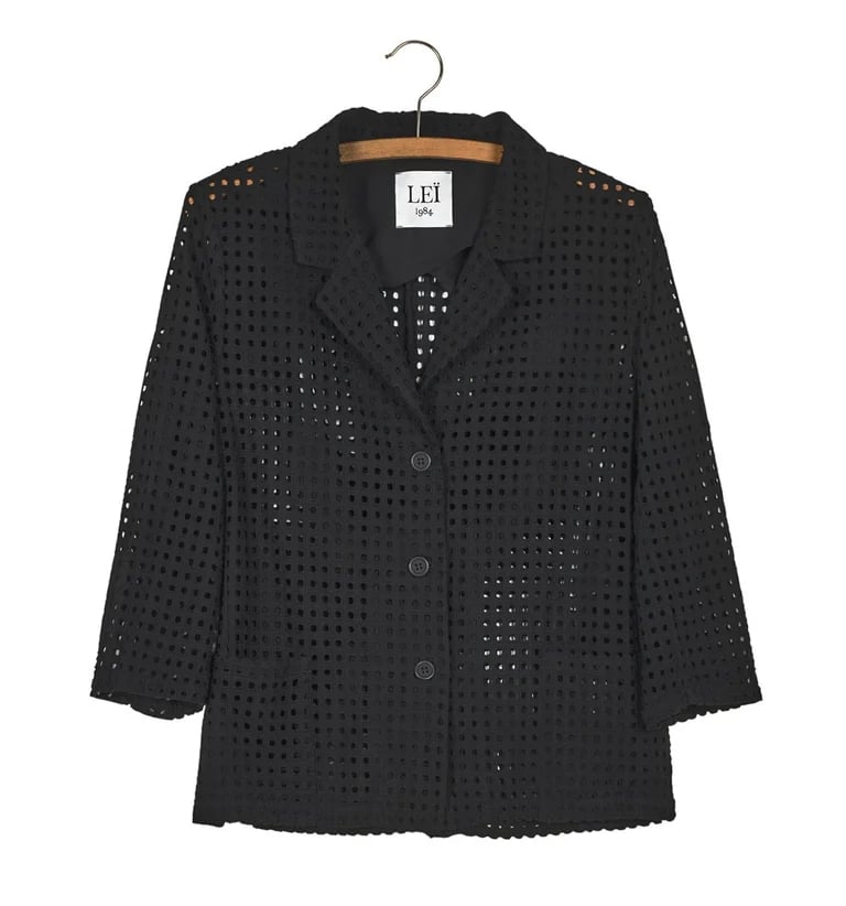 Image of Blazer broderie anglaise VALERIE Noir 189€ 60%