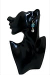 Turquoise Crystal Flower Fashion Earrings 