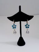 Turquoise Crystal Flower Fashion Earrings 
