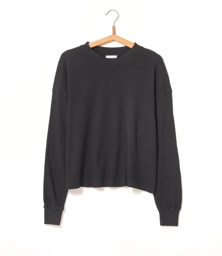 Image of Top cropped nid d'abeille ANABEL Noir 69€ -50%