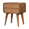 Rattan Two Drawer Bedside 