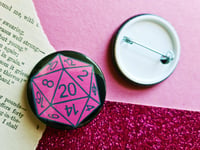 Image 3 of Pin Badge: Large D20 