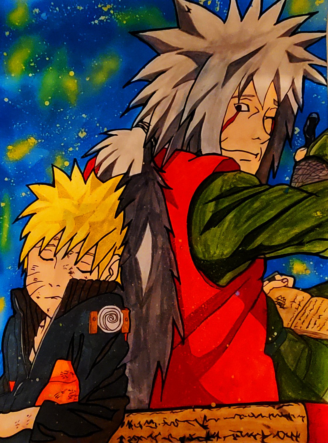 Image of Naruto and Jiraya Poster