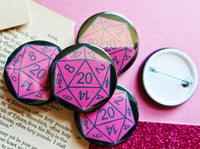Image 1 of Pin Badge: Large D20 