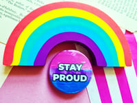 Image 2 of Pin Badge: Bi Pride