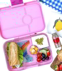 Image 2 of Yumbox Tapas Bento Box  4 Compartments Capri Pink Rainbow Tray