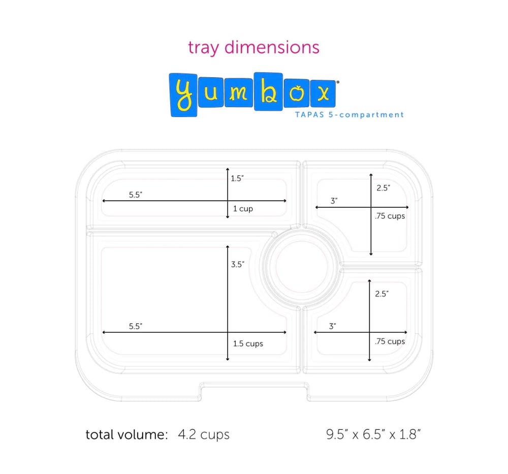 Yumbox Tapas Bento Box 5 Compartments Capri Pink Bon Appetito Tray