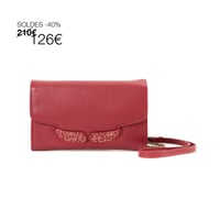 Image 1 of Sac pochette GINKO Bordeaux Kintsukuroi X Peau de Fleur