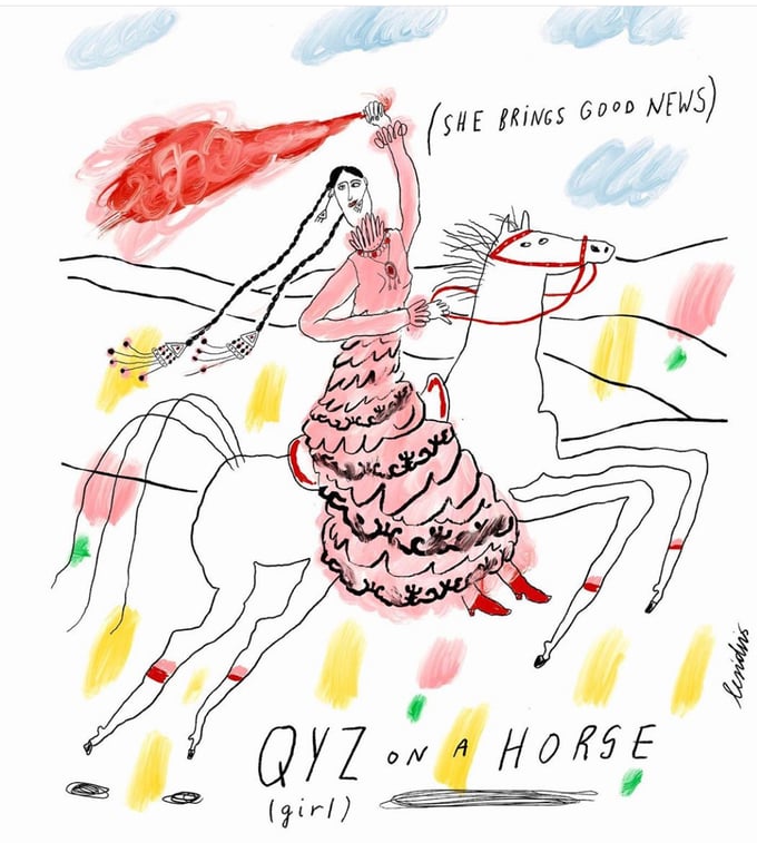 Image of Qyz(girl) on a horse