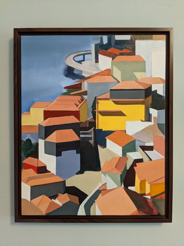 Rooftops - Oil Painting Image 2