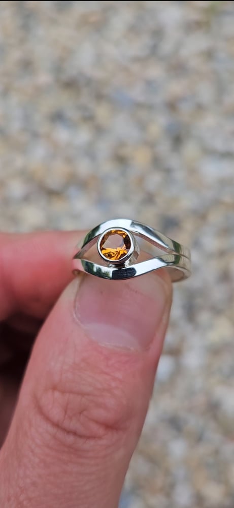 Citrine and sales sterling silver ring