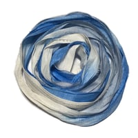 Image 3 of 10YD. NAUTICAL HAND DYED SARI SILK RIBBON/HAND DYED BY COLOR KISSED SILK