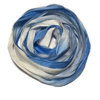 Image 5 of 10YD. NAUTICAL HAND DYED SARI SILK RIBBON/HAND DYED BY COLOR KISSED SILK