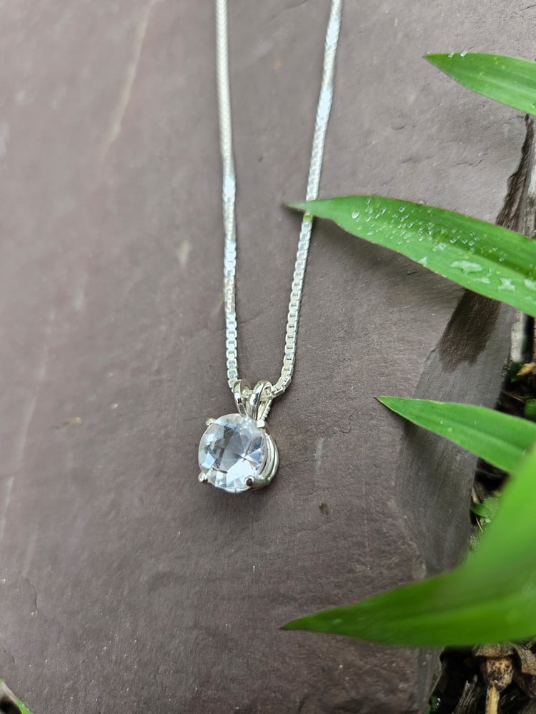 Image of Quartz Sterling Silver Solitaire Pendant 