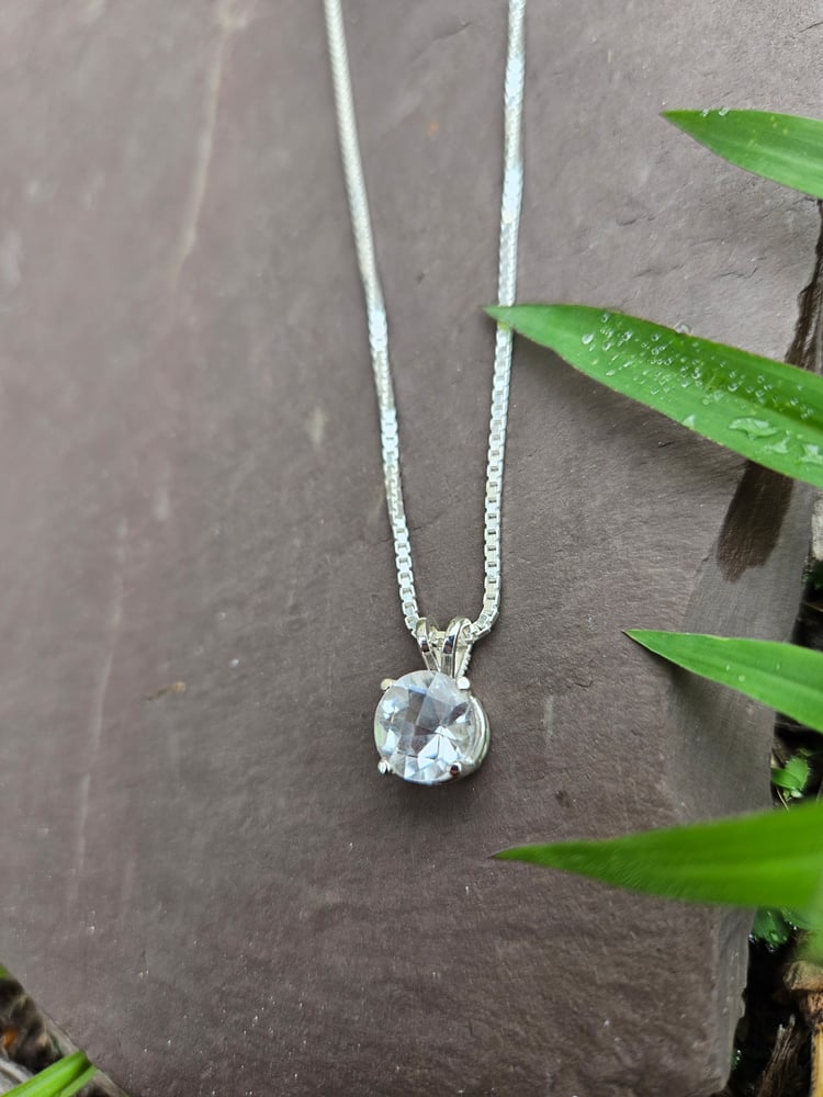 Image of Quartz Sterling Silver Solitaire Pendant 