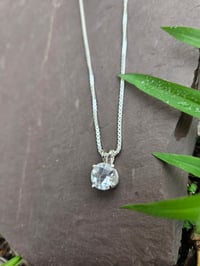 Image 2 of Quartz Sterling Silver Solitaire Pendant 