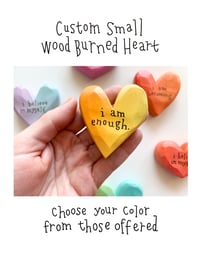 Image 1 of Custom Small Chunky Wood Burned Heart