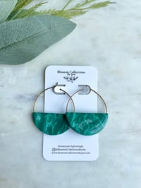 Image 1 of Emerald Hoops