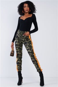 Image 1 of Green and Orange Camo Pants