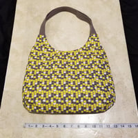 Image 2 of Grey and Yellow Print Hobo Bag