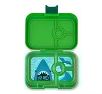 Image 1 of Yumbox Panino Bento Box 4 Compartments Bamboo Green Shark
