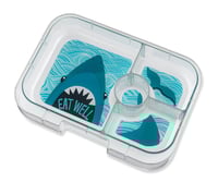 Image 4 of Yumbox Panino Bento Box 4 Compartments Bamboo Green Shark
