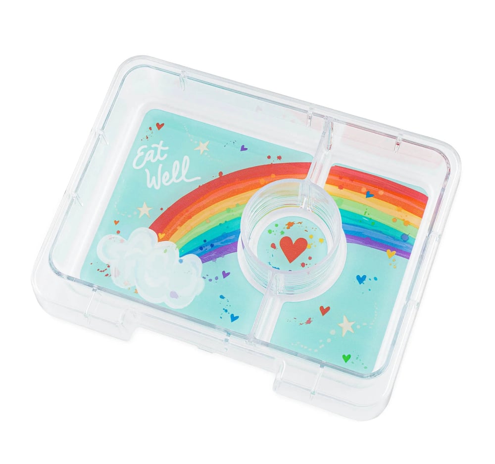 Yumbox Snack 3 Compartments Misty Aqua Rainbow Tray