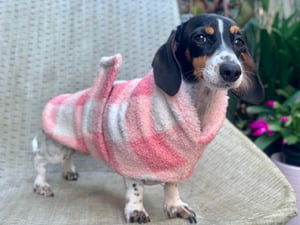 Image of High Neck Pink Checkers Coat
