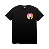 Image 1 of T-shirt - Kirsty+Fergie+Joan - pink image on black tee