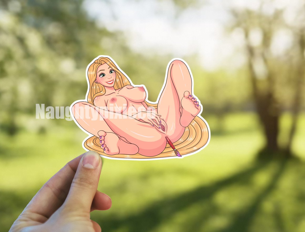 Image of Tangled Hair Princess Spreading Sticker 