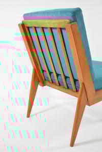 Image 4 of Fauteuil L velours bleu