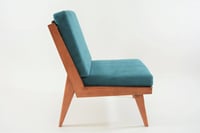 Image 2 of Fauteuil L velours bleu