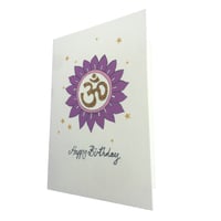 Image 3 of Ohm Lotus Flower Birthday Card