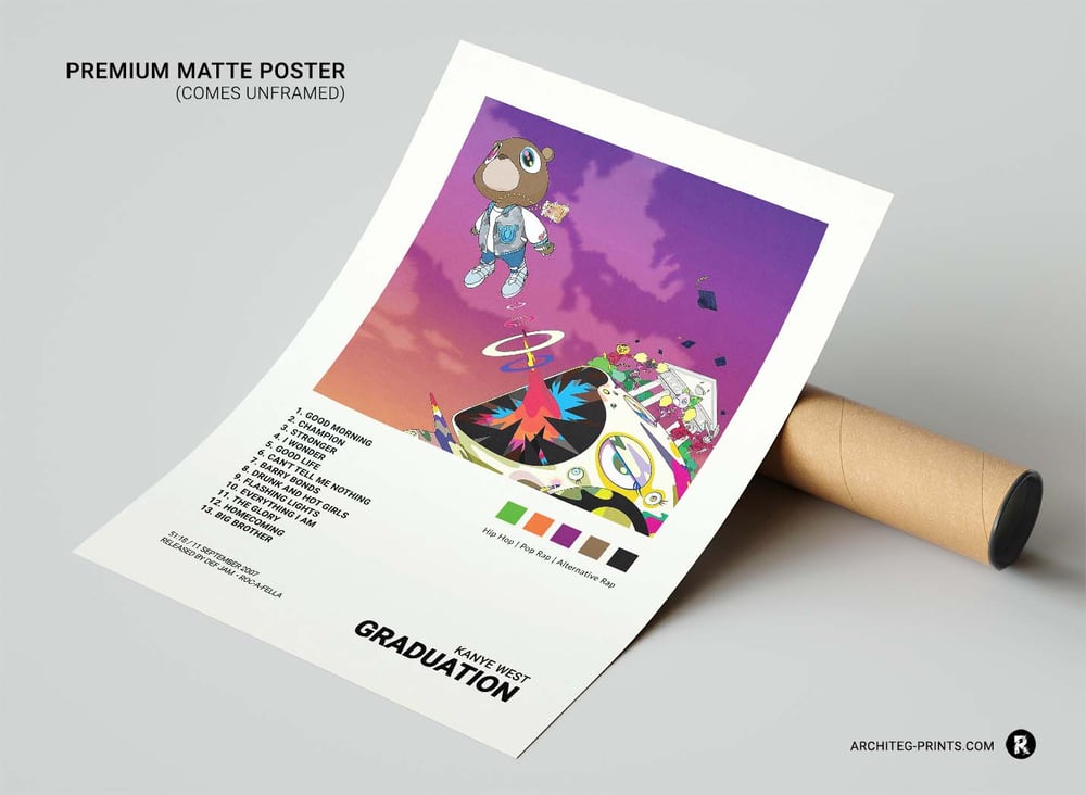 Kanye West Poster, Kanye West Graduation Album Poster, Kanye - Inspire  Uplift