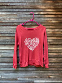 Image of Final Sale Floral Heart Lightweight Pullover, Size M/L