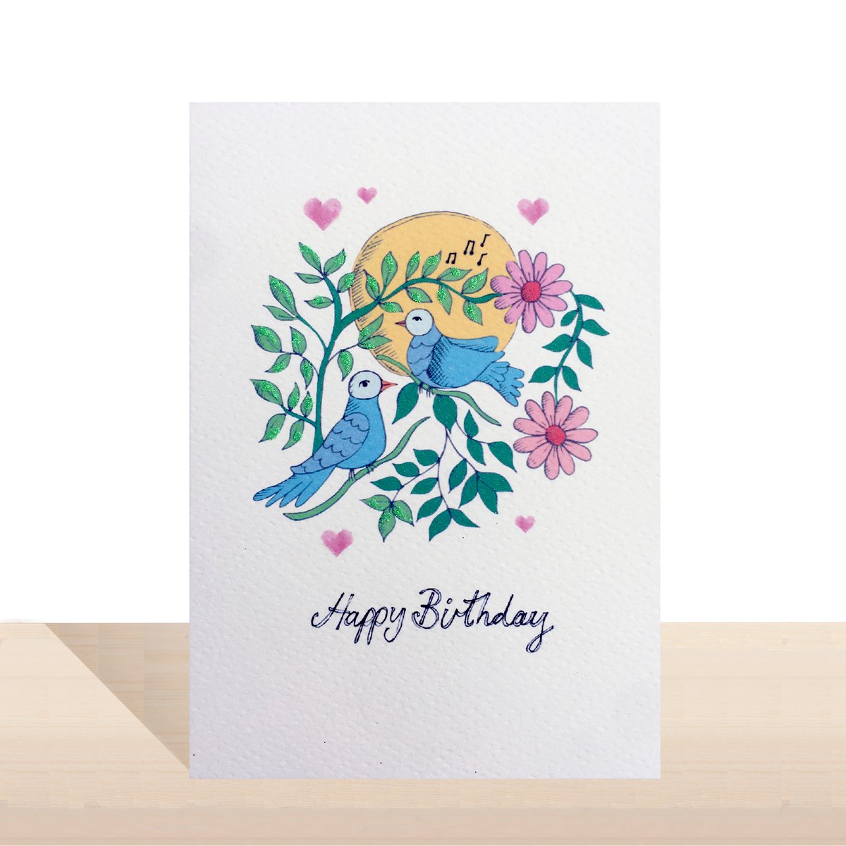 Songbirds Happy Birthday Card