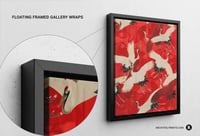Image 5 of White Cranes - Red Kimono Art Print Poster