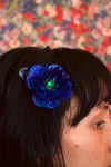 Cobalt holographique - Régressive et heureuse barrette brodée