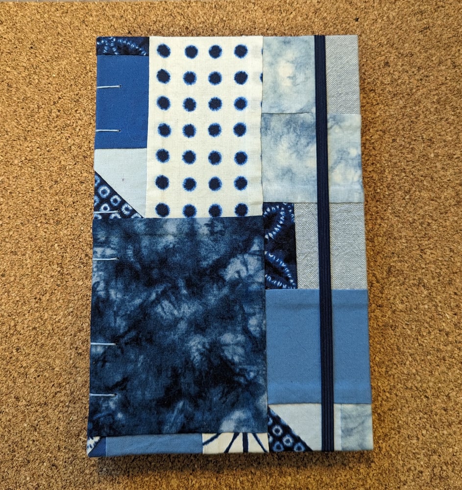 Image of Medium Indigo Patchwork Dot Grid Journal