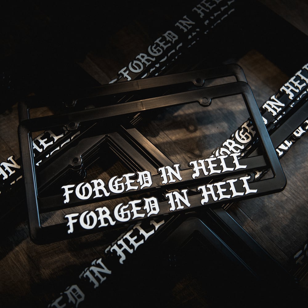 Image of Forged In Hell License Plate Frame