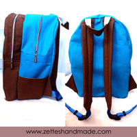 Image 3 of Handmade Blue and Brown Ita-Backpack