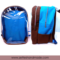 Image 2 of Handmade Blue and Brown Ita-Backpack