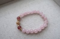 Image 3 of rose quartz bracelet 怦然心动马粉手链