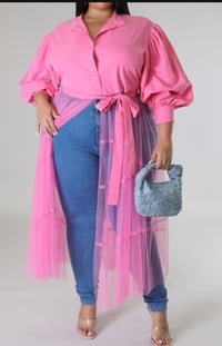 Image 2 of Plus Tulle Shirt Dress