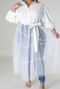 Image 3 of Plus Tulle Shirt Dress