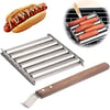 Hot Dog Roller Stainless Steel, Sausage Roller Rack With Wood Handle