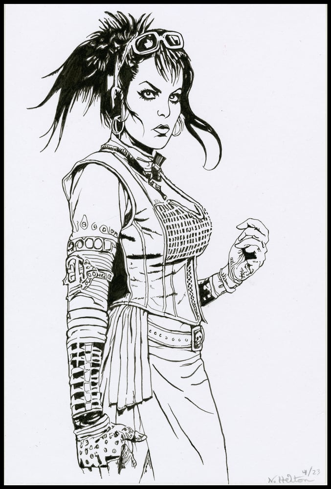 Image of Baaad Lady - ink drawing