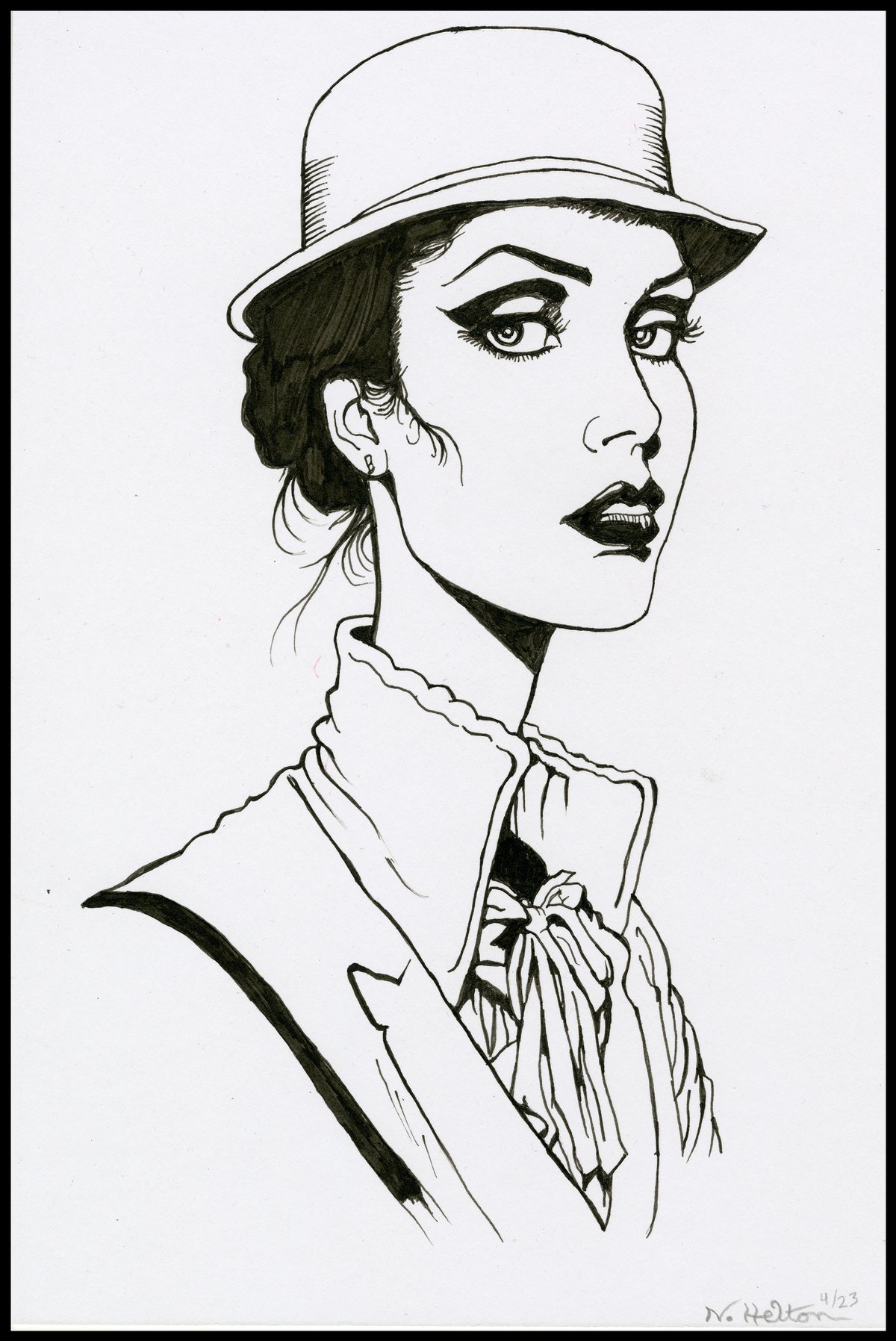 Image of Miss Sophisticated - ink drawing