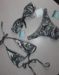 Image 1 of ♲ Chrome Three Piece Bikini Set - S